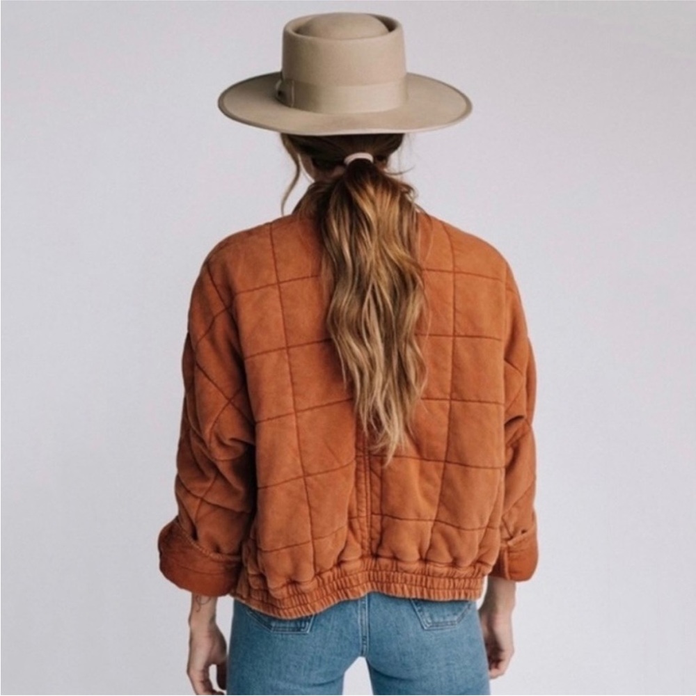 Free People Dolman quilted jacket terracotta orange XS - Picture 2 of 7